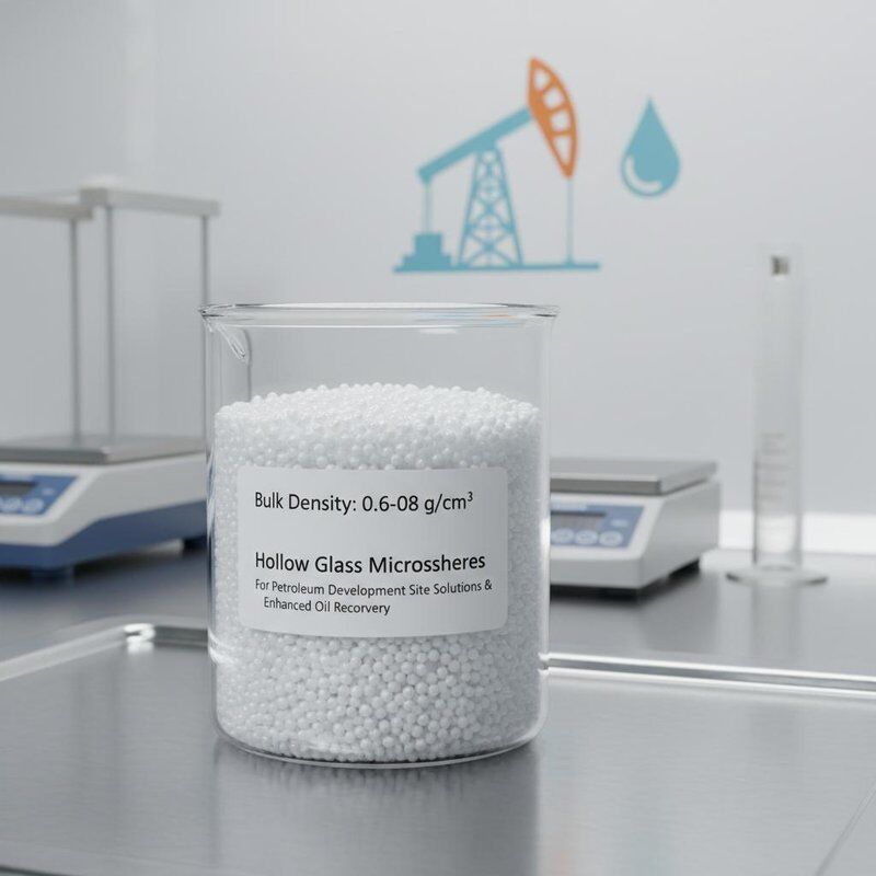 Ογκομετρική πυκνότητα 0,06-0,08 Κοίλες γυάλινες μικροσφαιρίδια για λύσεις σε χώρους πετρελαϊκής ανάπτυξης και ενισχυμένη ανάκτηση πετρελαίου