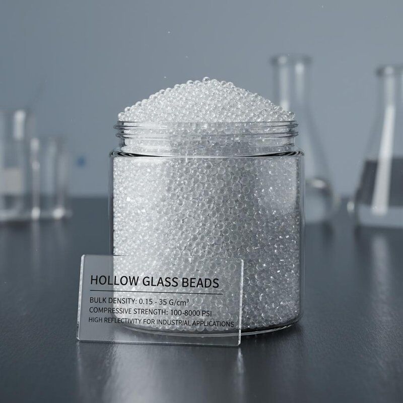 Κουφώδη γυάλινα σφαιρίδια με πυκνότητα 0,15 - 0,35 G/cm3, αντοχή συμπίεσης 100-8000 Psi και υψηλή ανακλαστικότητα για βιομηχανικές εφαρμογές