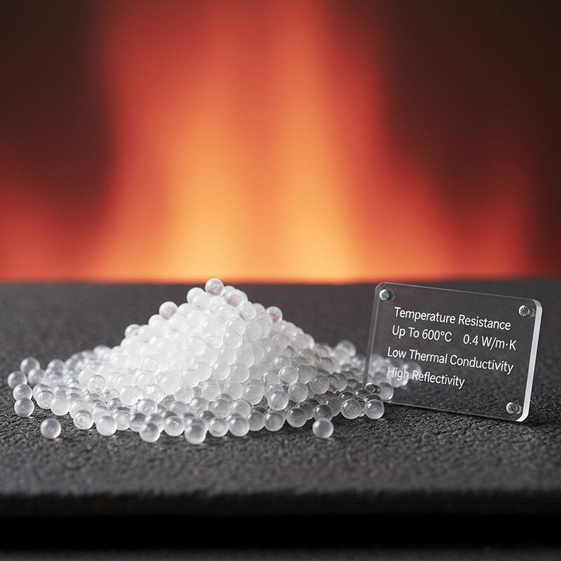 Αντοχή σε θερμοκρασία έως 600°C Κούφια γυάλινα σφαιρίδια με χαμηλή θερμική αγωγιμότητα 0,04 W/m·K και υψηλή ανακλαστικότητα